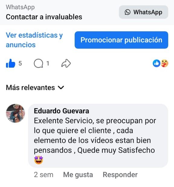 Testimonio cliente satisfecho 1 - Videos Invaluables